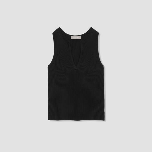 The Ribbed Cutaway Tank | Black