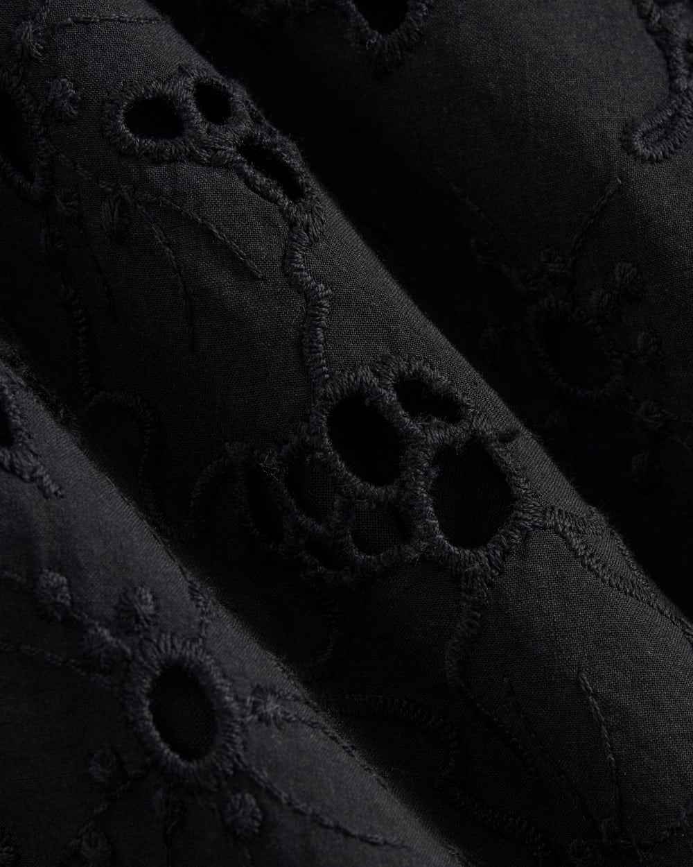 The Eyelet Mini Shift Dress | Black