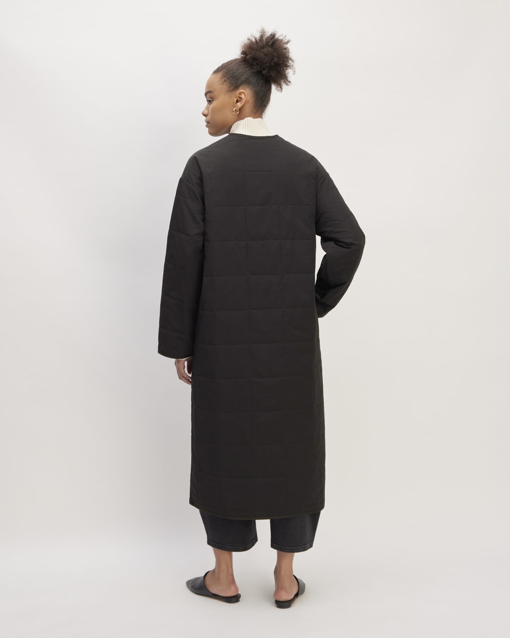 The ReNew Quilted Long Liner | Black