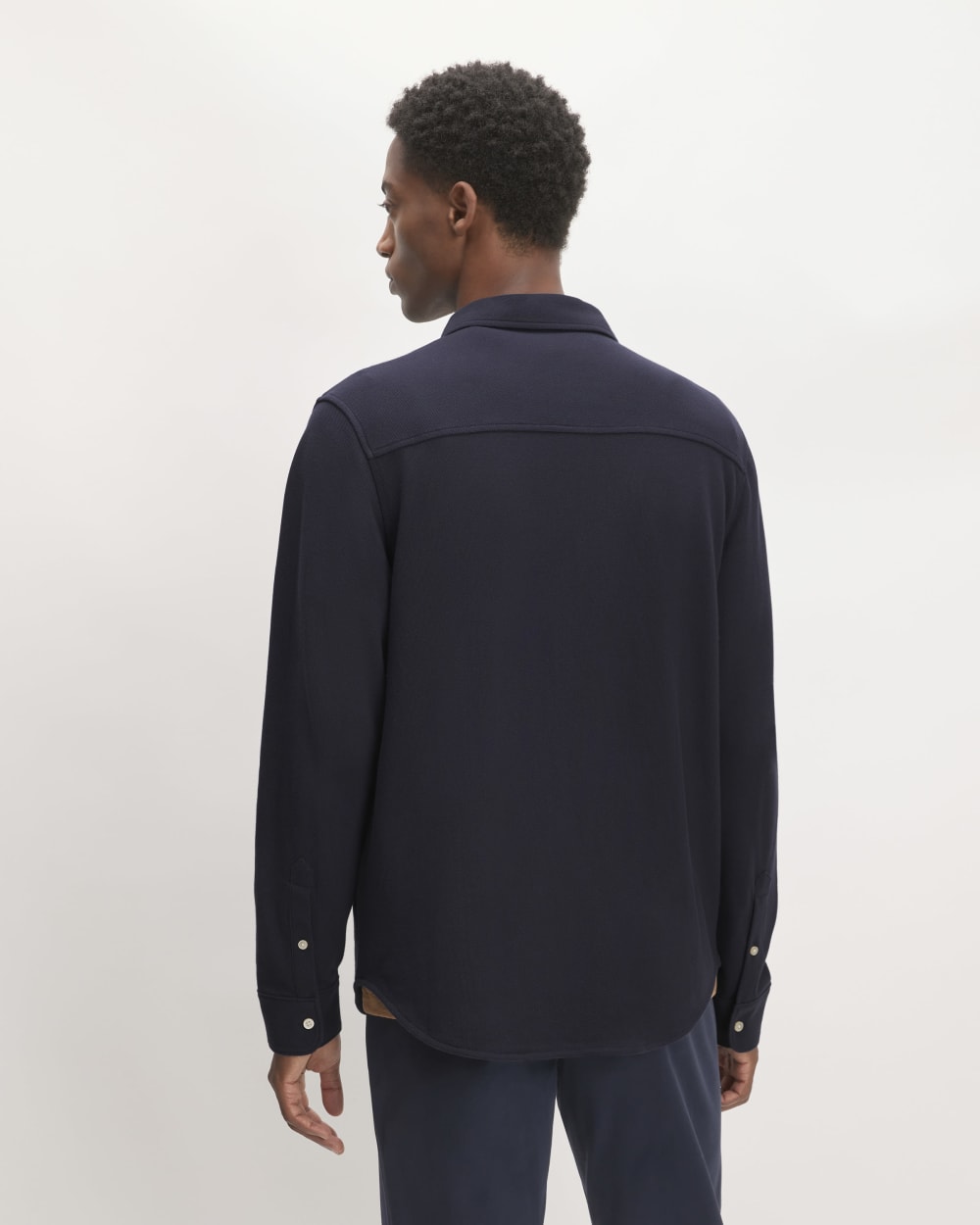 The Long-Sleeve Pique Shirt | Deep Navy