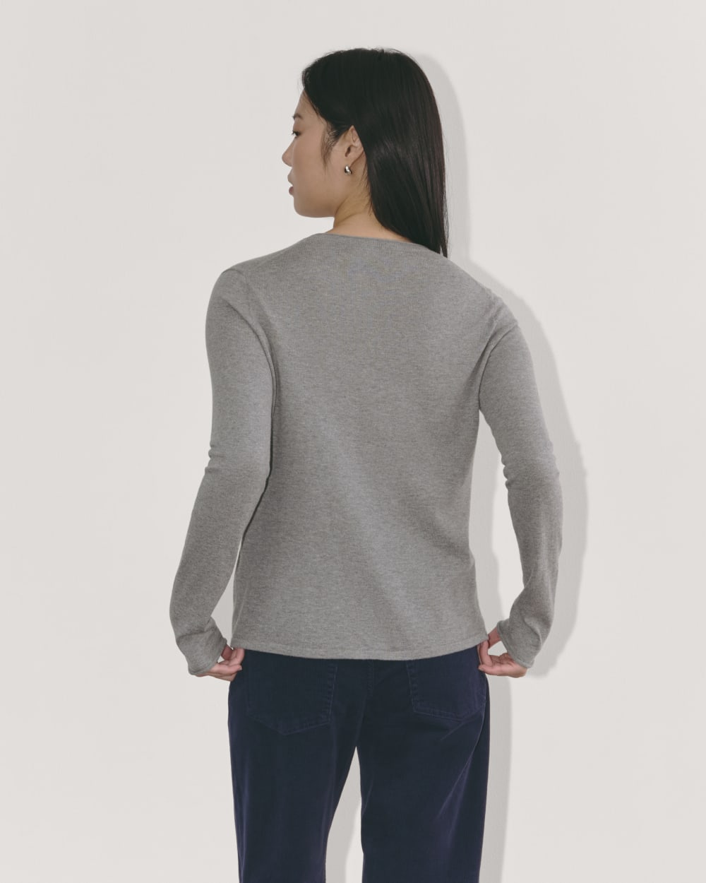 The Crew in Cotton Cashmere | Heather Charcoal