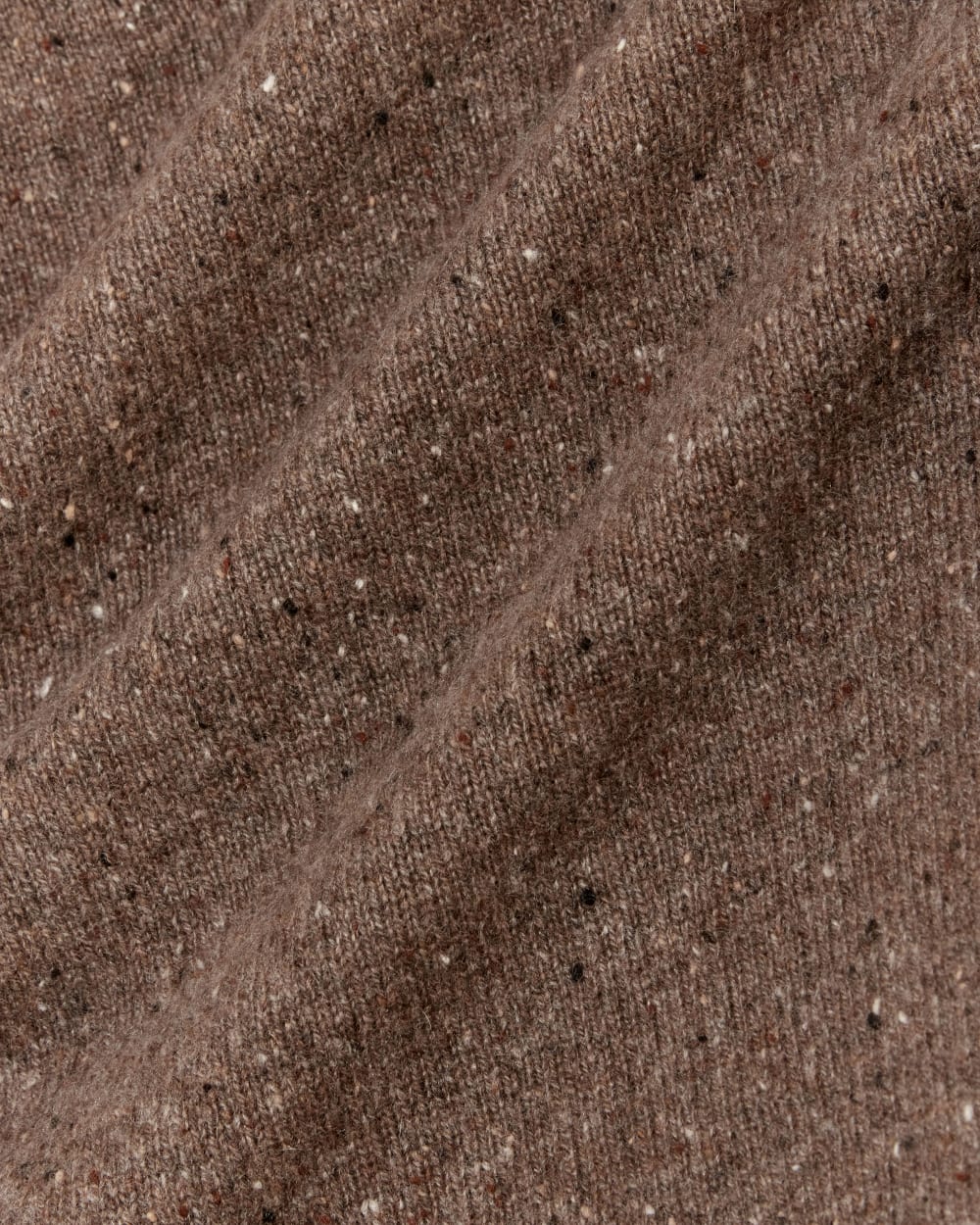 The Boxy Crew in Cashmere | Taupe Brown Donegal