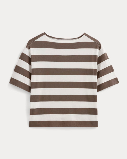 The Mariner Oversized Tee | Deep Taupe / Bone