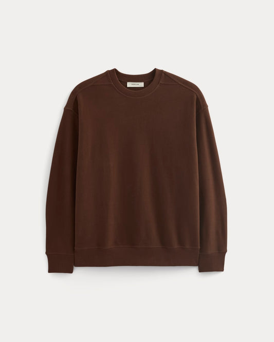 Twill Terry Jacquard Crew Sweatshirt | Dark Mahogany