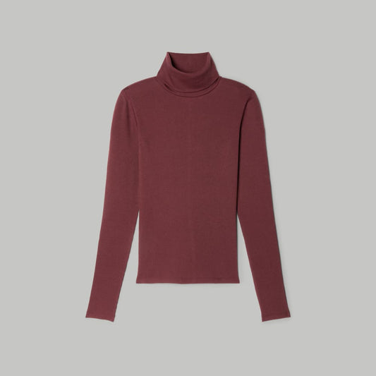 The Luxe Micro-Rib Turtleneck | Brandy