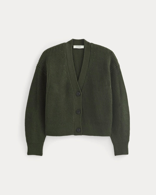 The Boxy Cardigan in Everyday Cotton | Dark Green