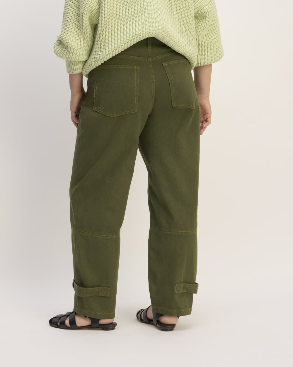 The Everlane x Marques' Almeida Canvas Oversized Barrel Pant | Deep Moss Green