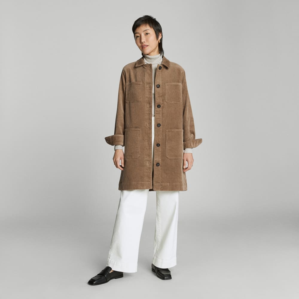 The Corduroy Long Shirt Jacket | Toasted Coconut