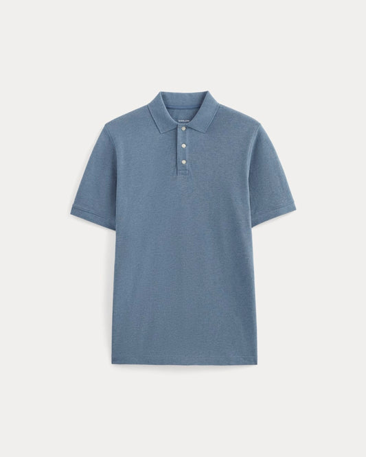 The Pique Polo | Heather Soft Cobalt