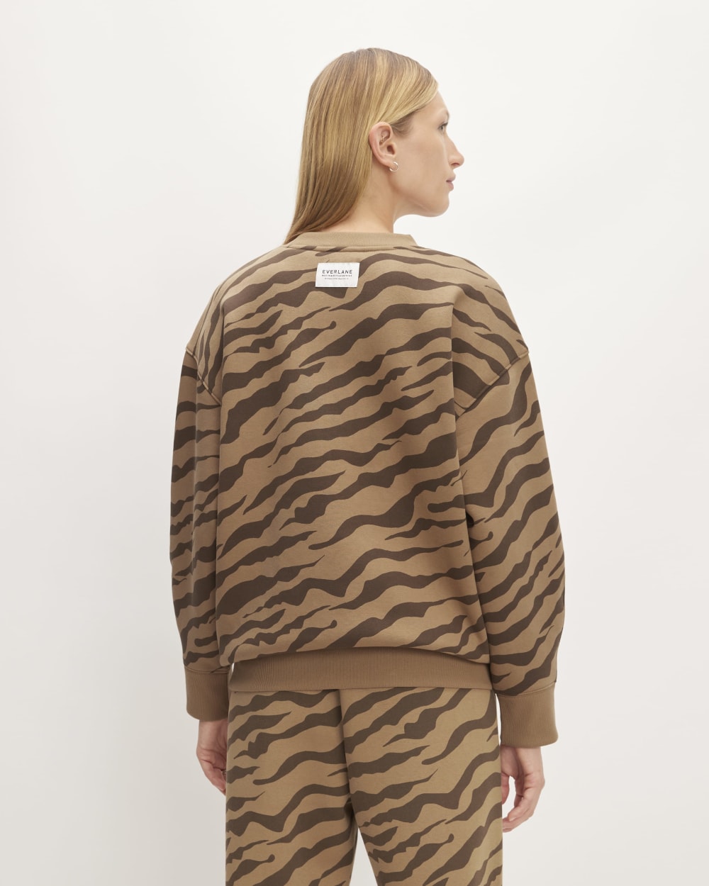 The ReTrack Oversized Crew | Cocoa Tiger Stripe