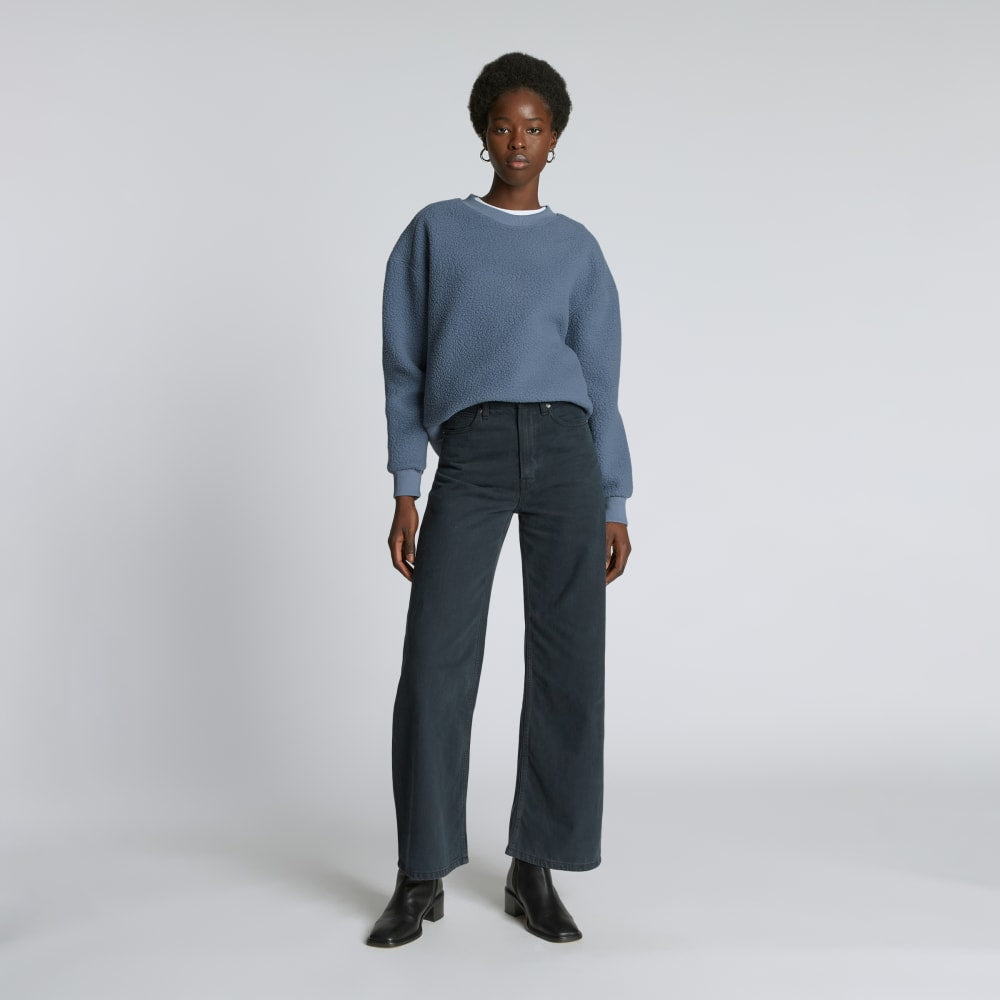 The ReNew Teddy Oversized Crew | Faded Blue