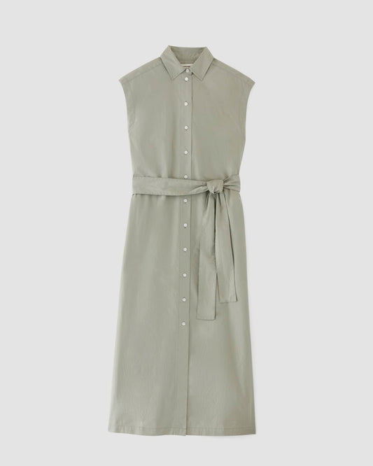 The Supima® Cotton Short-Sleeve Shirt Dress | Sage Green