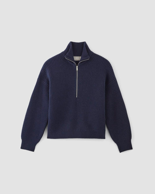 The Half-Zip Sweater in Luxe Merino | Navy