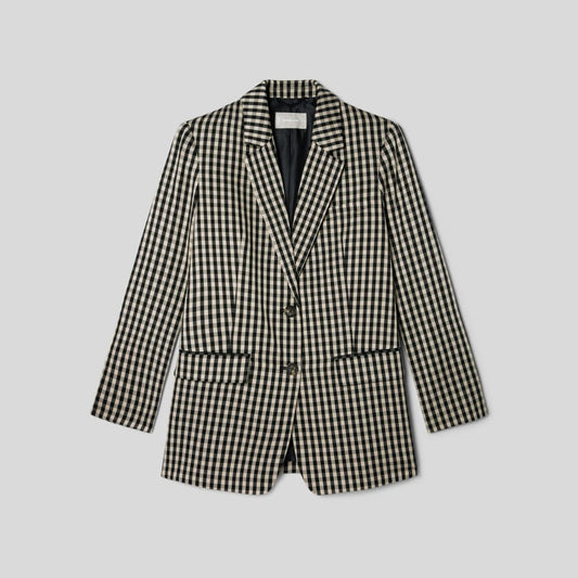 The Oversized Blazer in Buttersmooth | Khaki / Black