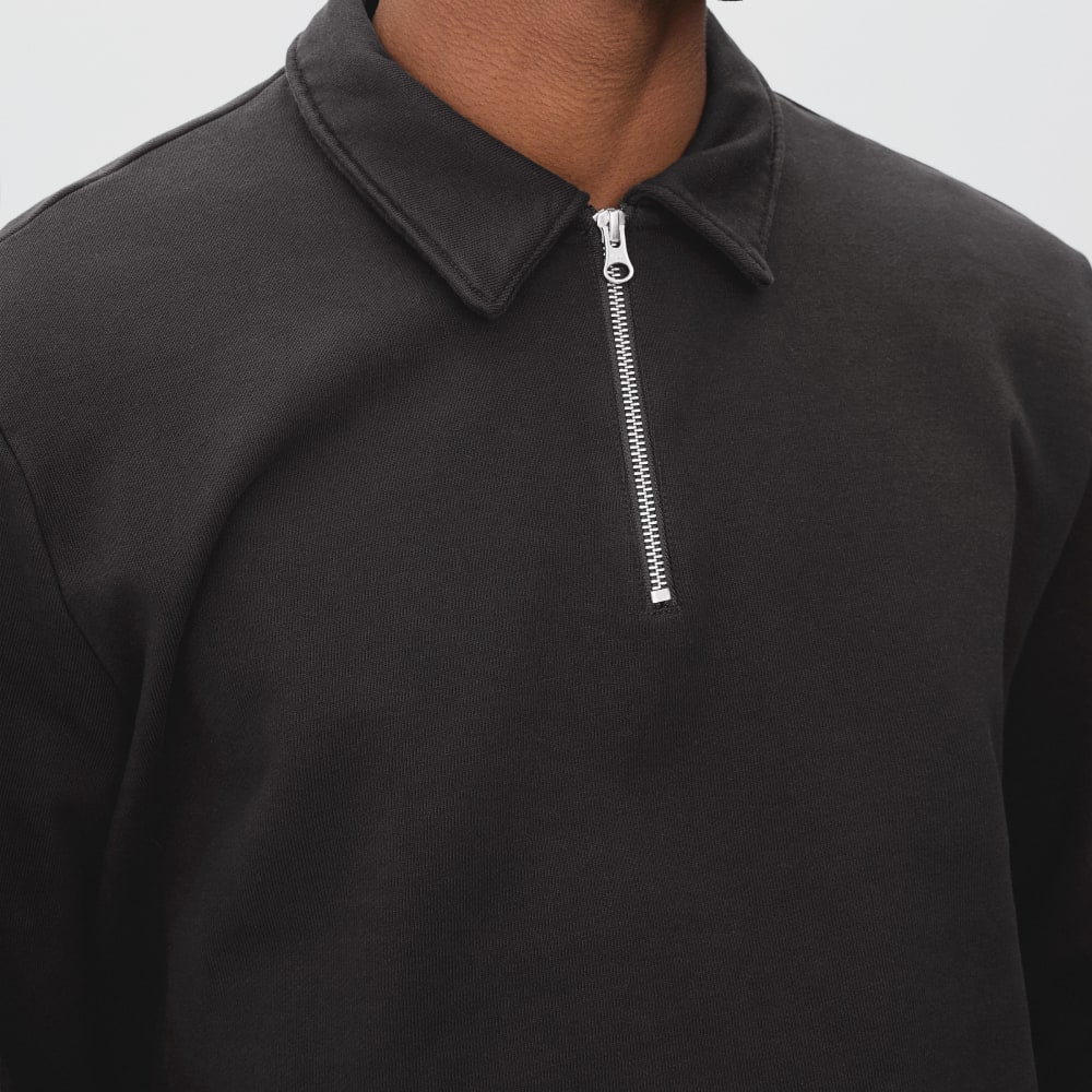 The Track Quarter-Zip Sweatshirt | Black