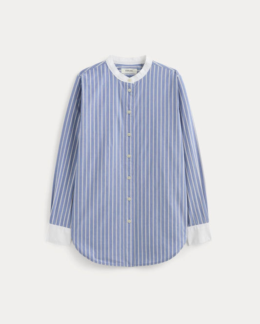 The Oversized Shirt in Ultrasoft Cotton | Dutch Blue / Bone