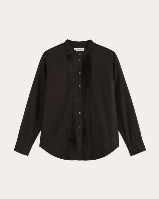 The Tuxedo Shirt in Silky Cotton | Black