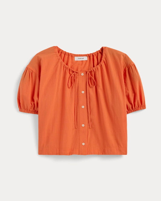 The Gauze Button-Up | Soft Orange