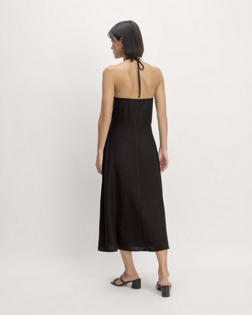 The Linen Halter-Neck Dress | Black