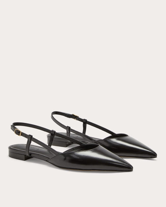 The Studio Slingback Flat | Black