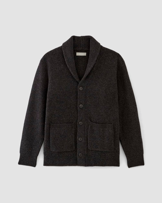 The Felted Merino Shawl Collar Cardigan | Charcoal