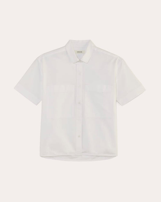 The Short-Sleeve Boxy Oxford | White