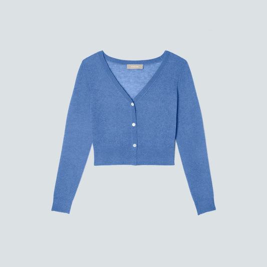 The Featherweight Alpaca Cardigan | Blue Opal