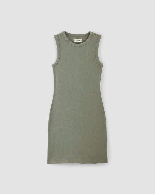 The Ribbed Mini Dress | Sage Green