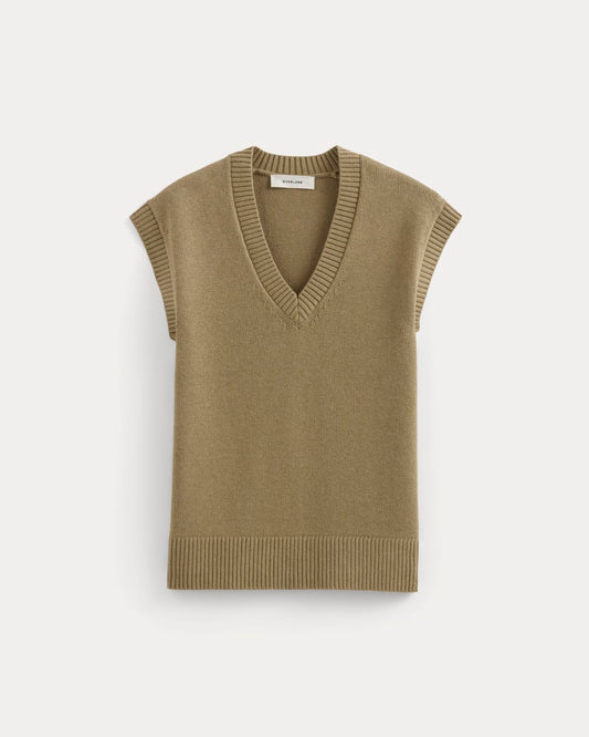 The Boxy Vest in Everyday Cotton | Dark Heathered Camel