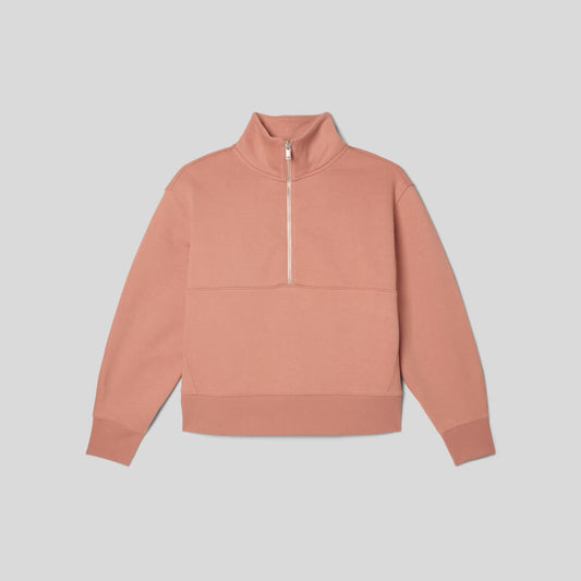 The ReTrack Half-Zip Sweatshirt | Light Rose