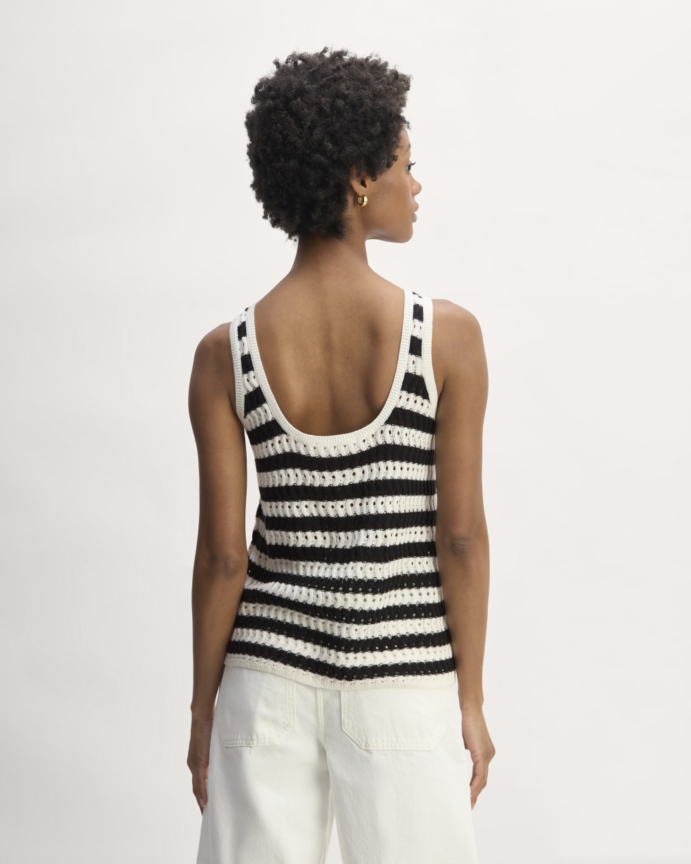 The Crochet Knit Tank | Bone / Black