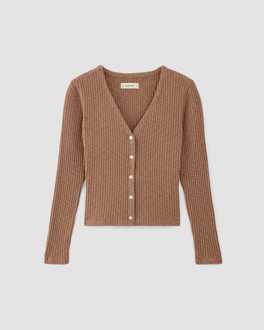 The Cozy Rib Cardigan | Carob Brown