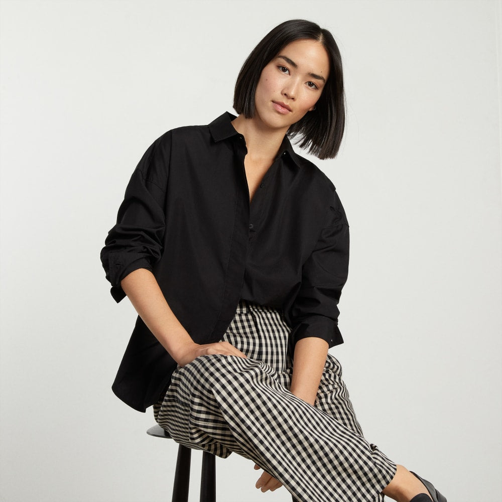 The Oversized Poplin Shirt | Black