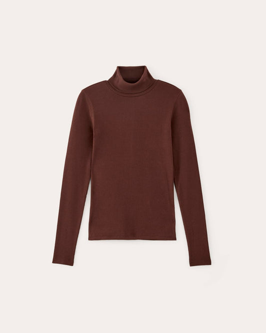 The Luxe Rib Turtleneck | Dark Mahogany