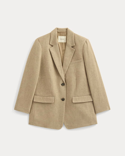 The Oversized Blazer in Wool | Taupe Herringbone