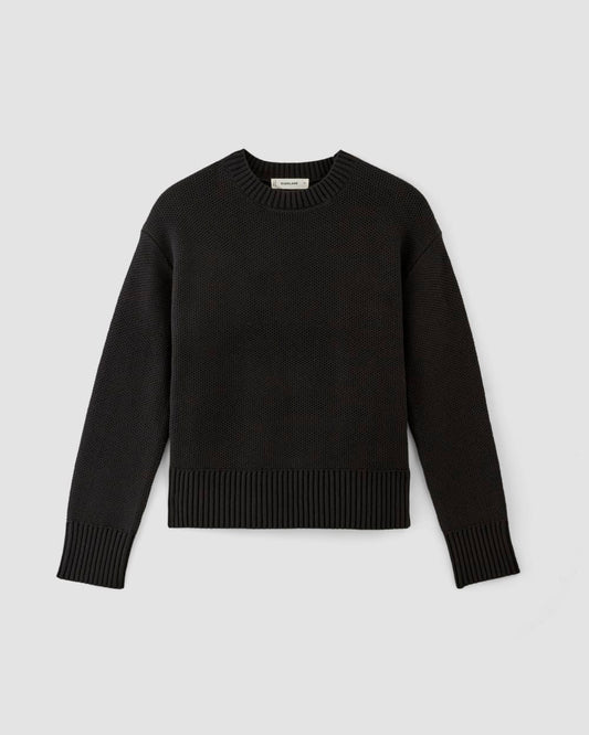 The Cotton Honeycomb Square Crew | Black