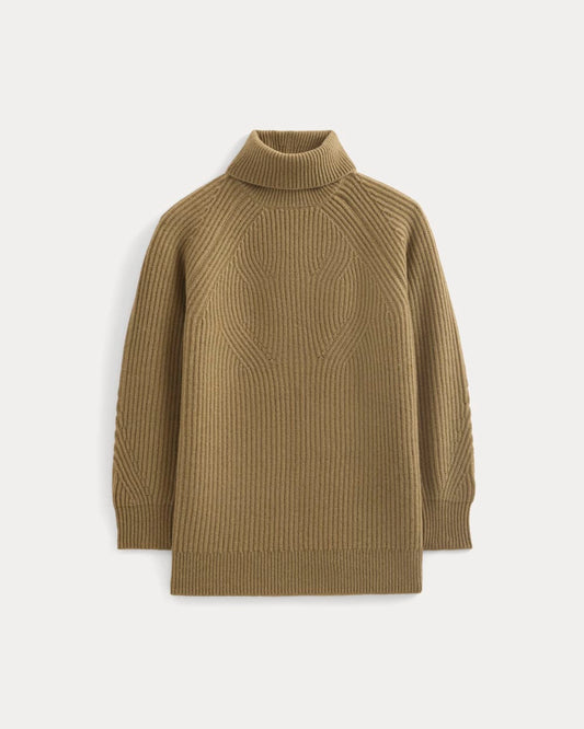 Cocoon Turtleneck in Wool Cashmere | Toast