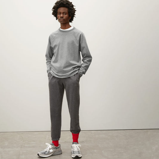 The Premium-Weight Long-Sleeve Crew | Uniform | Mid Heathered Grey