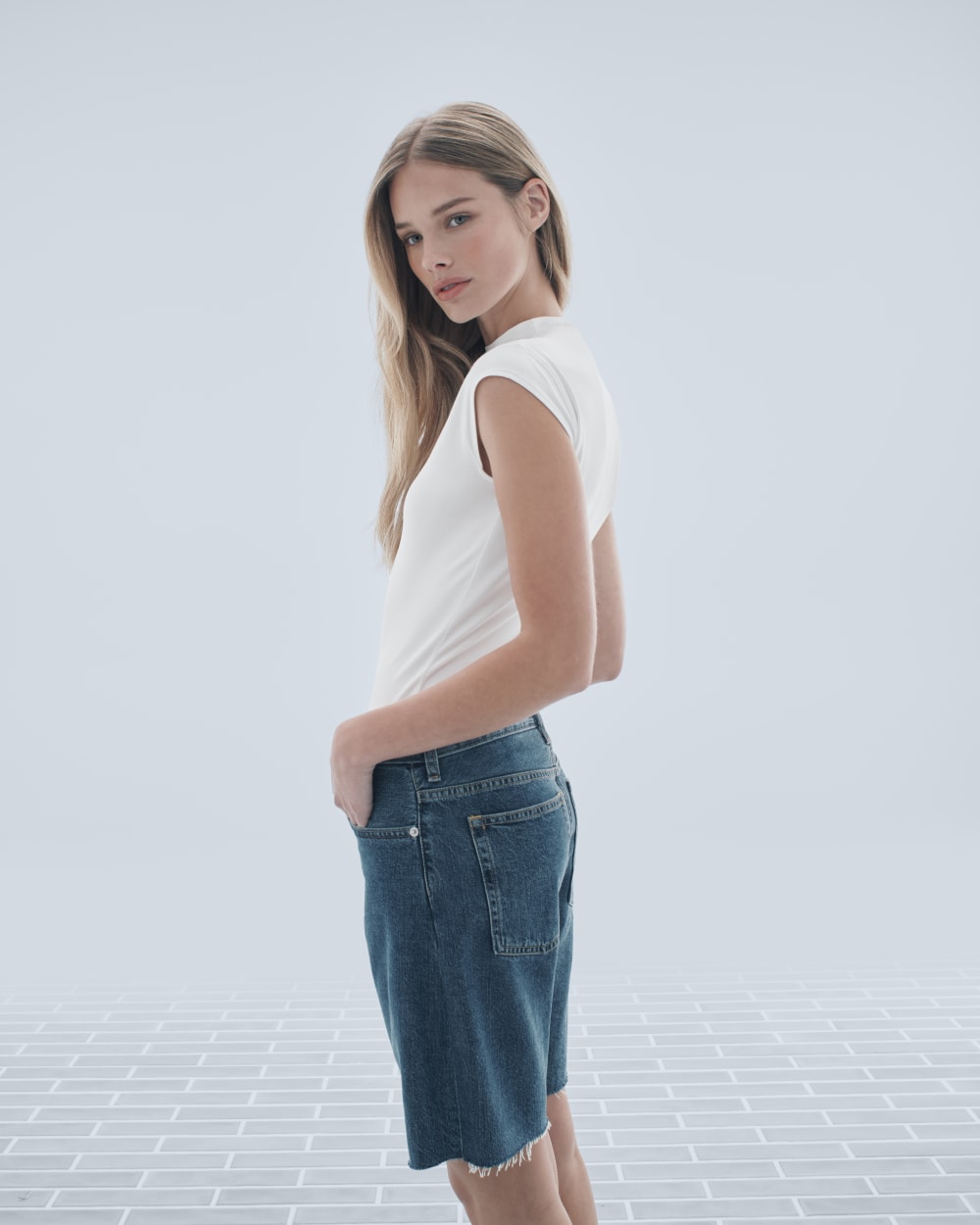 The Form Funnel-Neck Bodysuit | White