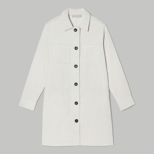 The Corduroy Long Shirt Jacket | Sandstone