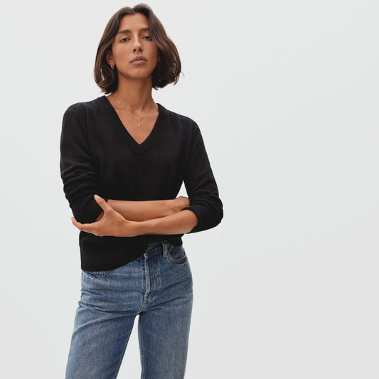 The Cashmere V-Neck | Black