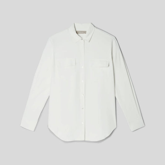The Washable Silk Relaxed Shirt | Bone