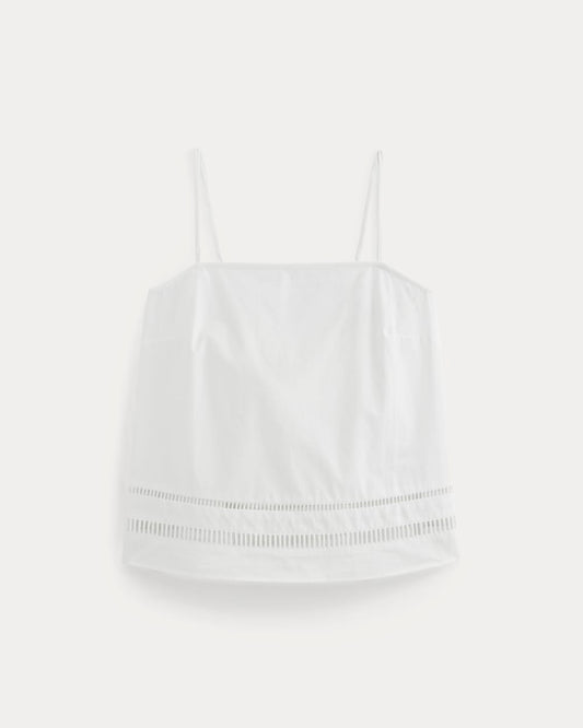 The Lace Trim Tank | White