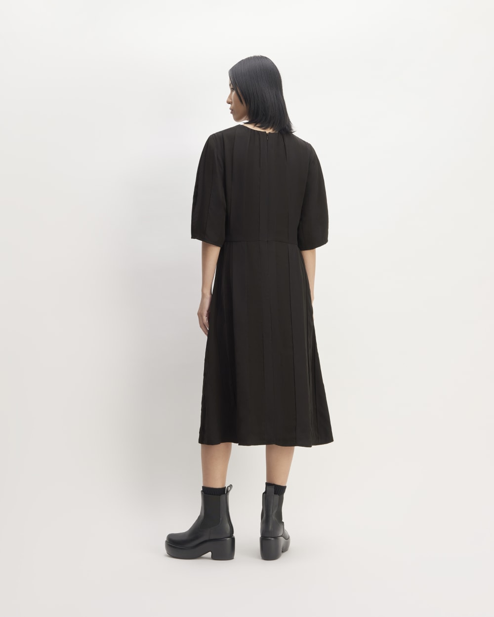 The City Stripe Ruched Dress | Black