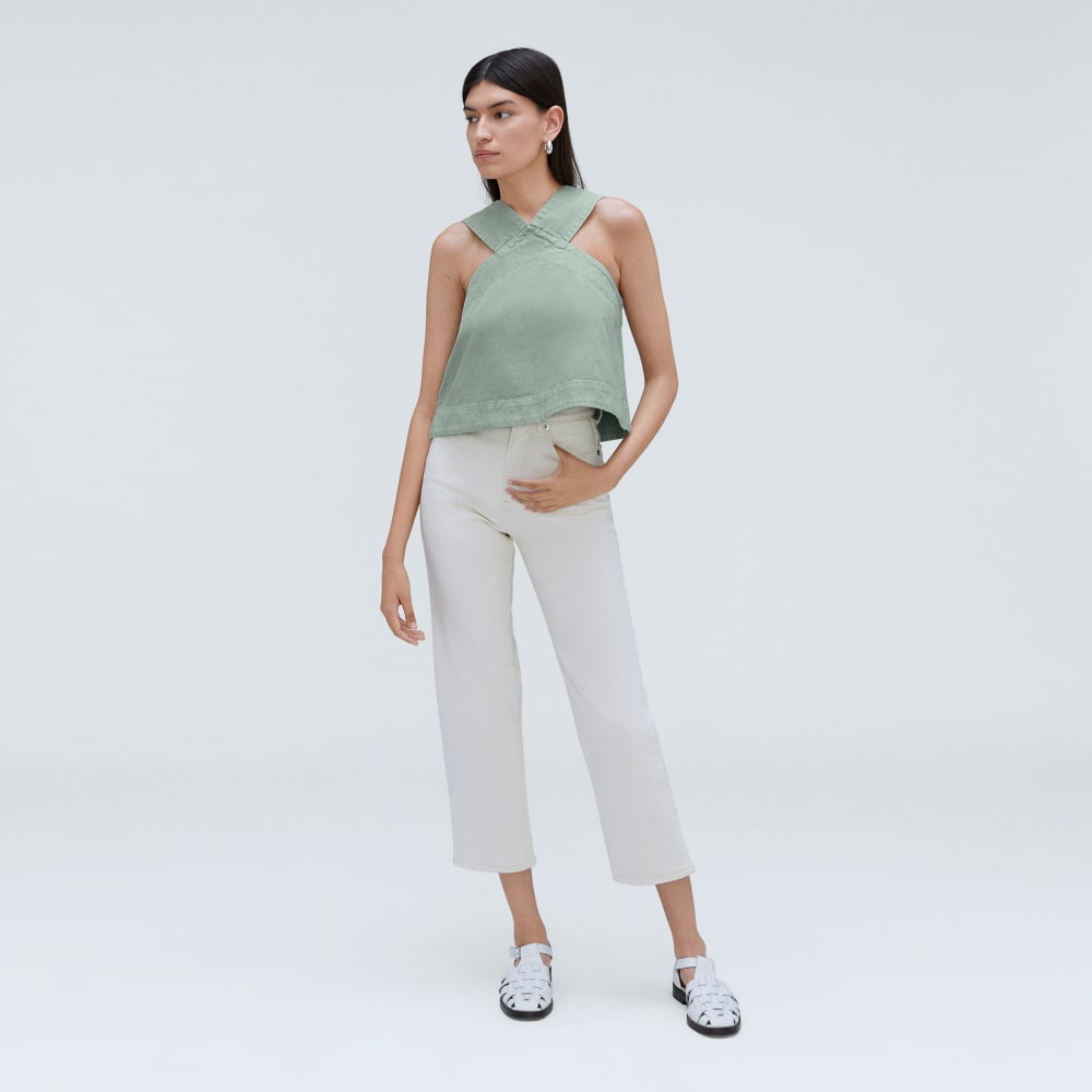 The Cross-Front Apron Top | Sea Glass