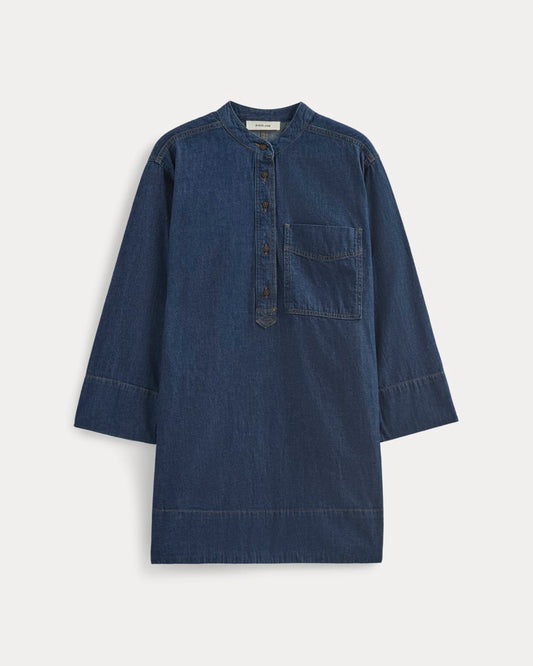 The Denim Popover Dress | Dark Indigo