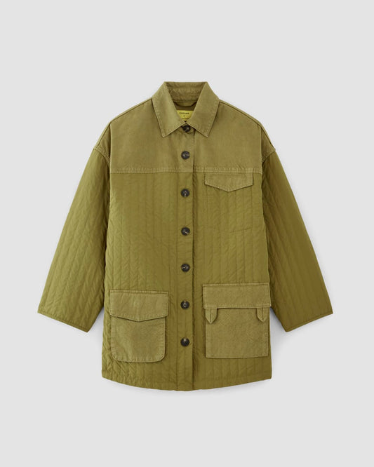 The Everlane x Marques' Almeida Canvas Patchwork Jacket | Moss Green