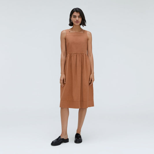 The Seersucker Midi Dress | Tawny Brown