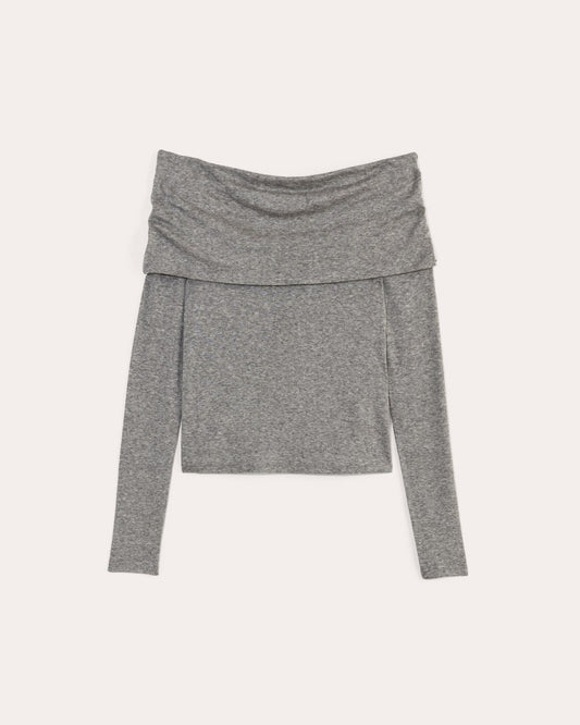 The Off-the-Shoulder Top in Butterluxe | Heather Charcoal
