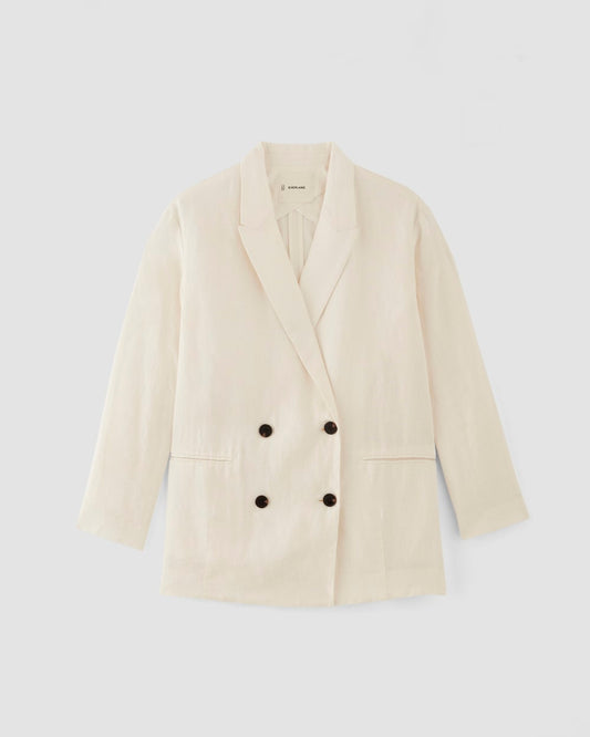 The Linen Double Breasted Blazer | Bone